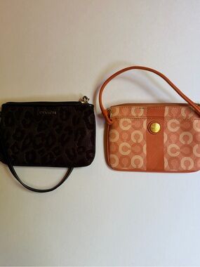 Set of Coach Wristlets in Black and Orange